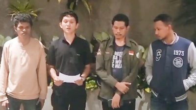 Foto: Tangkapan layar video viral kelompok pendemo Menteri Investasi Bahlil Lahadalia yang mengaku dibayar.